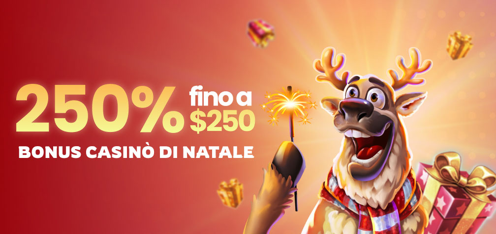Bonus Casinò di Natale 250% fino a 250 $